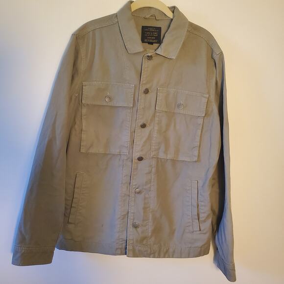 LUCKY BRAND Mens Embroidered Jacket Tiger Military Green Snap Front Pockets - Picture 5 of 16